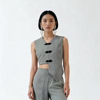 Monochrome Qipao Twist Top