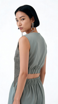 Monochrome Qipao Twist Top