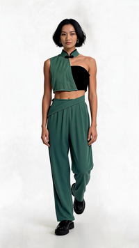 Jade Asymmetry Qipao Set