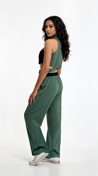 Jade Asymmetry Qipao Set