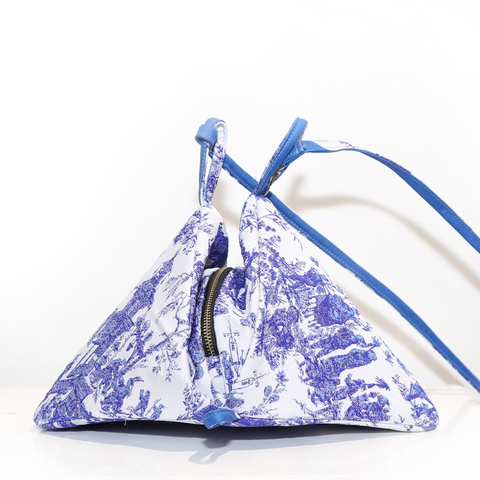 Blue Jacquard Pyramid Backpack